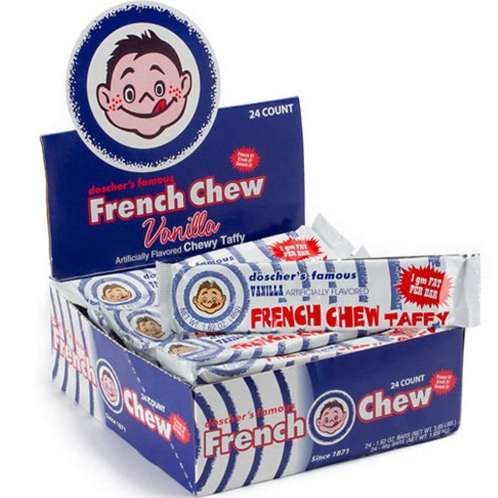 Doscher's French Chew Taffy Candy Vanilla 24 Count Box