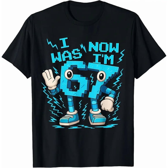 I was 6 Now I'm 7 Six Seven 7 Years Old Birthday Brainrot T-Shirt