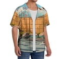 thumbnail image 2 of Pofeuu Tranquil Garden Landscape Print Mens Casual Short Sleeve Shirts Beach Summer Spread Collar Pocket Tops Men's Casual Short-sleeved Shirt-3X-Large, 2 of 5