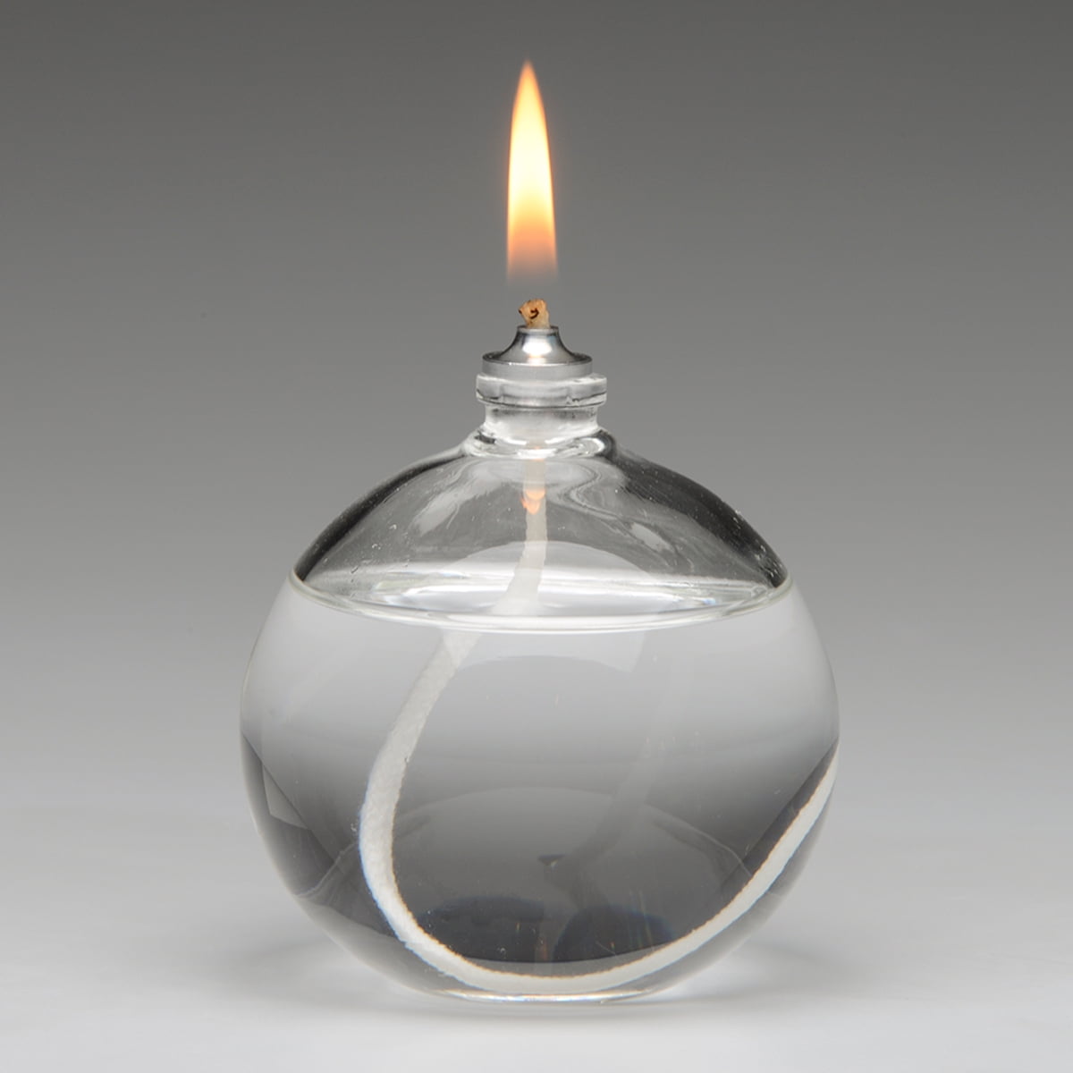 Firefly 2.75 oz Unscented Oil Candle Lamp, Clear Round Glass, Refillable, 2.6mm Wick