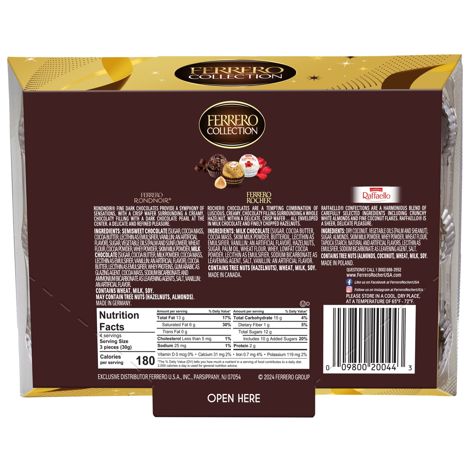 Ferrero Collection Gift Box, 12 Ct Milk, Dark, Almond and Ferrero Collection Gift Box, 12 Ct Milk, Dark, Almond and