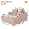 thumbnail image 2 of Wiilayok 54" Oversized Chaise Lounge Chair Indoor Furniture,Cloud Corduroy Sofa Bed Deep Seat Couch with Ottoman&Cup Holder,Lounge Chair Indoor for Living Room,Bedroom,Pink, 2 of 8