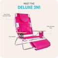 thumbnail image 5 of Ostrich The Deluxe 3N1 Lightweight Outdoor Beach Lounge Chair with Footrest, Pink, 5 of 12