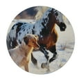 thumbnail image 2 of JEUXUS Horses Elastic Edged Polyester Fitted Table Cover,Appaloosa Pony and Sable Border Collie in Winter Print Round Fitted Tablecloth, XSmall, Fit Round Tables up Diameter, for Party Dining, 2 of 7