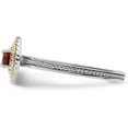 thumbnail image 3 of Solid Sterling Silver & 14k Two-Tone Gold Stackable Expressions Sterling Silver Garnet Ring - Ring Size 6.0, 3 of 8