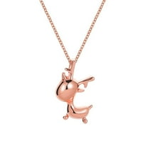 Guodhu Rose Gold Alloy Elk Deer Necklace Simple Fashion Adjustable Cute Animal Necklace Christmas Jewelry for Women