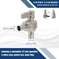 thumbnail image 3 of 2 Pcs XFITTING Barb Crimp 1/2 Inch Pex Mini Angle Ball Valve, Full Port, 1/4 Turn, Brass, 24-1-2=2X, 3 of 5