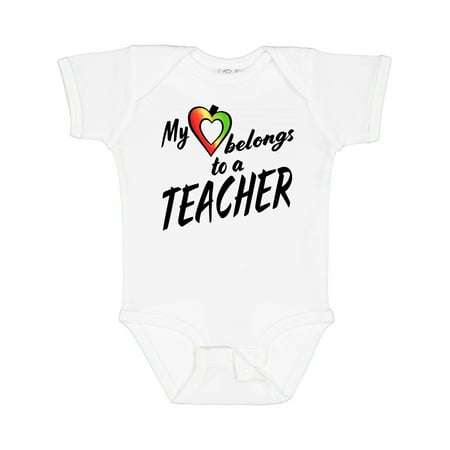 

Inktastic My Heart Belongs to a Teacher Gift Baby Boy or Baby Girl Bodysuit