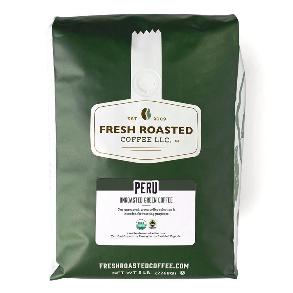 Fresh Roasted Coffee, Organic Green Peruvian Coffee Beans, 80 oz