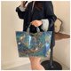 thumbnail image 5 of Bolso tote de PVC para mujer | Bolso de mano de plástico impermeable con cierre de velcro | Bolsa de compras de gran capacidad para el trabajo, viajes y uso diario, 5 of 6