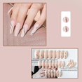 thumbnail image 2 of UBIUO Extra Long Coffin Press on Nails, Ballerina Fake Nails, 24Pcs Gold Wave False Nails, Glossy Full Cover Acrylic Nails for Women and Girls.Note:No, 2 of 4