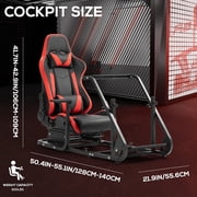 Supllueer Stable Racing Simulator Cockpit Adjustable With Gaming Red Seat Fits Logitech G920 G923 Thrustmaster Fanatec.Excluding electronic devices