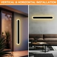 thumbnail image 7 of Melucee 2 Pack 24inch Long Oval Outdoor Modern LED Wall Light, 3000K-6000K Dimmable Outdoor Wall Sconces Waterproof Wall Mount Lighting Fixture Rectangular Black Wall Lights for Porch Garage, 7 of 7