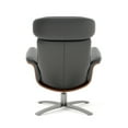 thumbnail image 4 of Jennifer Taylor Home Jovan 31.5" Mid-Century Modern Genuine Leather Recliner Lounge Chair, Shadow Gray Leather, 4 of 9