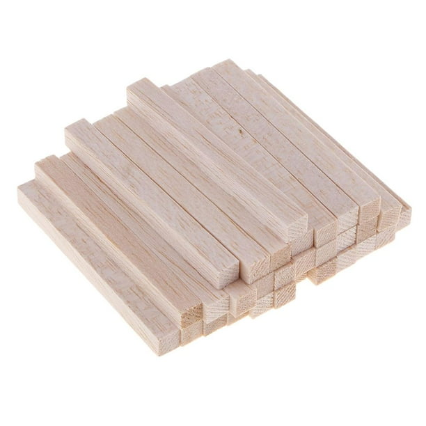 Pasador cuadrado de balsa para modelismo (50/80/100/130/150 mm, madera, 50 piezas, 50 mm) 20 piezas 80mm