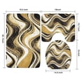 thumbnail image 3 of Black Marble Gold Wave Pattern Bathroom Rugs Sets 3 Piece,Toilet Cover Set,Absorbent Non Slip Bathroom Mats Sets with U-Shaped Contour Rug Toilet Rug Set, 3 of 5