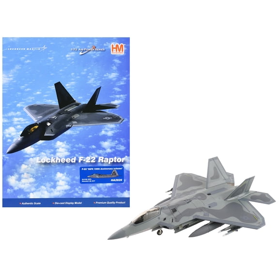 Lockheed F-22 Raptor Stealth Aircraft "Elmendorf Air Base" (2017) US Air Force 1/72 Diecast Model by Hobby Master
