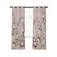 thumbnail image 7 of Easter Bunny Blackout Curtains for Bedroom, Cute Pink Rabbit Rose Flowers Pastoral Botanical Thermal Insulated Kitchen Drapes with Grommets, Light Blocking Window Treatment, 2 Panels 52" x 90", 7 of 7