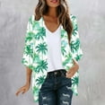 thumbnail image 5 of Cardigan for Women 2025 New Summer Tops Saving Sale!Fashion Floral Printed Cardigans Casual 3/4 Sleeve Blouses Stylish Outfits Beach Vacation Fall Clothes, 5 of 5