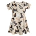 thumbnail image 4 of Renewold Dachshund Dog Girls Dress Lightweight Kids Short Sleeve Twirl Dress Fashion Skater Dress Leisure Toddler Girls Clothes for Party Dancing Size 9-10, 4 of 5