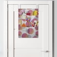 thumbnail image 2 of Modern Hanging Pocket Organizer, Futuristic Memphis Style Abstract Geometric Circles of Dots Avant-garde, Printed Polyester Storage Bag with Pockets, 14" x 20", Coral Pink and Grey, 2 of 2