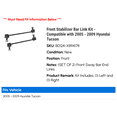 thumbnail image 2 of Front Stabilizer Bar Link Kit - Compatible with 2005 - 2009 Hyundai Tucson 2006 2007 2008, 2 of 2
