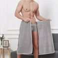 thumbnail image 5 of Lilixerw Men's Towel Wrap Bathrobe,Soft Adjustable Bath Wrap for Shower,Sauna Towels,Men Wrap Robes Microfiber Bath Towel,55.1 x 25.5 inch, 5 of 9
