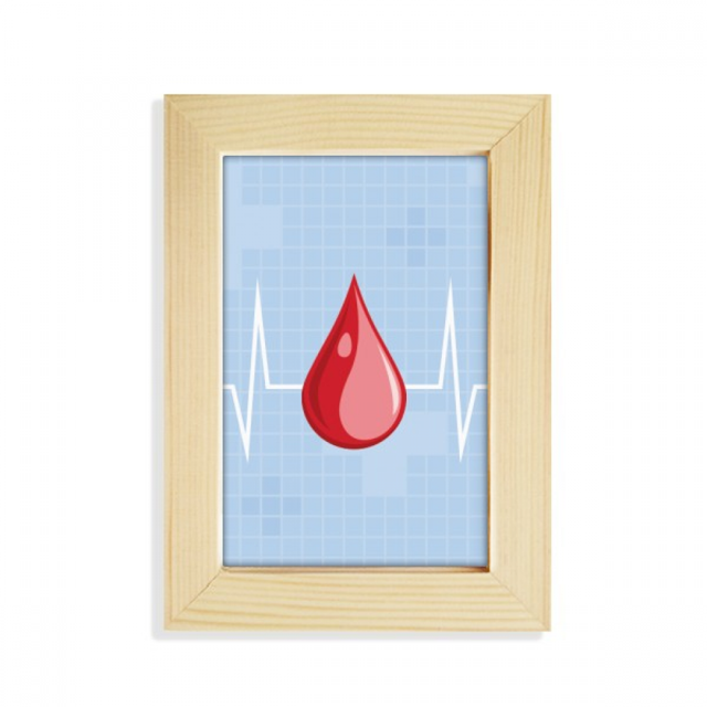 Electrocardiograma sangre patron de diseño creativo Escritorio de madera Arte Pintura 5x7 pulgadas marco de foto foto