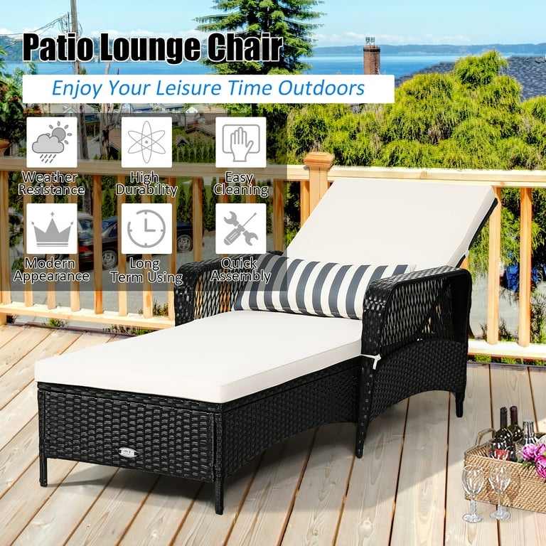 Black rattan lounger discount