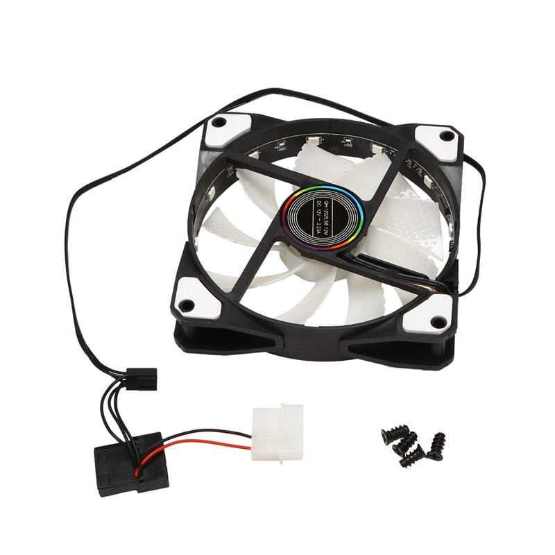 HXHF Computer PC Case Fan LED Illuminated 12cm Mute RGB Cooling Fan Chassis Fan CPU Cooler