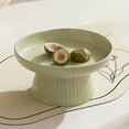 thumbnail image 4 of Vacemry Cake Stand, High Leg Ceramic Dessert Storage Rack for Kitchen Counter Dining Table Party Buffet Display, White Cream Style Fruit and Pastry Serving Tray, 4 of 7