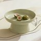 thumbnail image 4 of Bandeja de cerámica para postres – Soporte alto para pasteles, postres, frutas y bocadillos | Estilo crema fresca con textura limpia – Base hueca antideslizante para drenaje y almacenamiento –, 4 of 6
