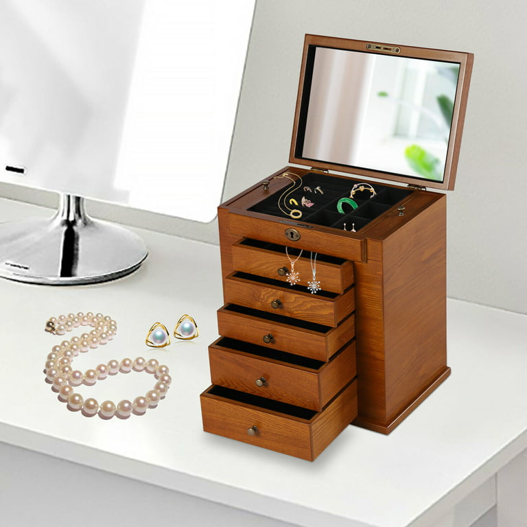Wooden Jewelry Box With Necklace Hooks Sale Retailer