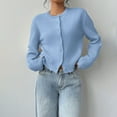 thumbnail image 4 of Pyhlmscde Women's Long Sleeve Crewneck Crop Cardigan, Womens Tops, Cardigan Sweaters for Women, Crop Tops for Women, 4 of 6