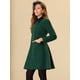thumbnail image 3 of Abrigo de invierno Allegra K para mujer con cuello de terciopelo Verde oscuro XS, 3 of 5