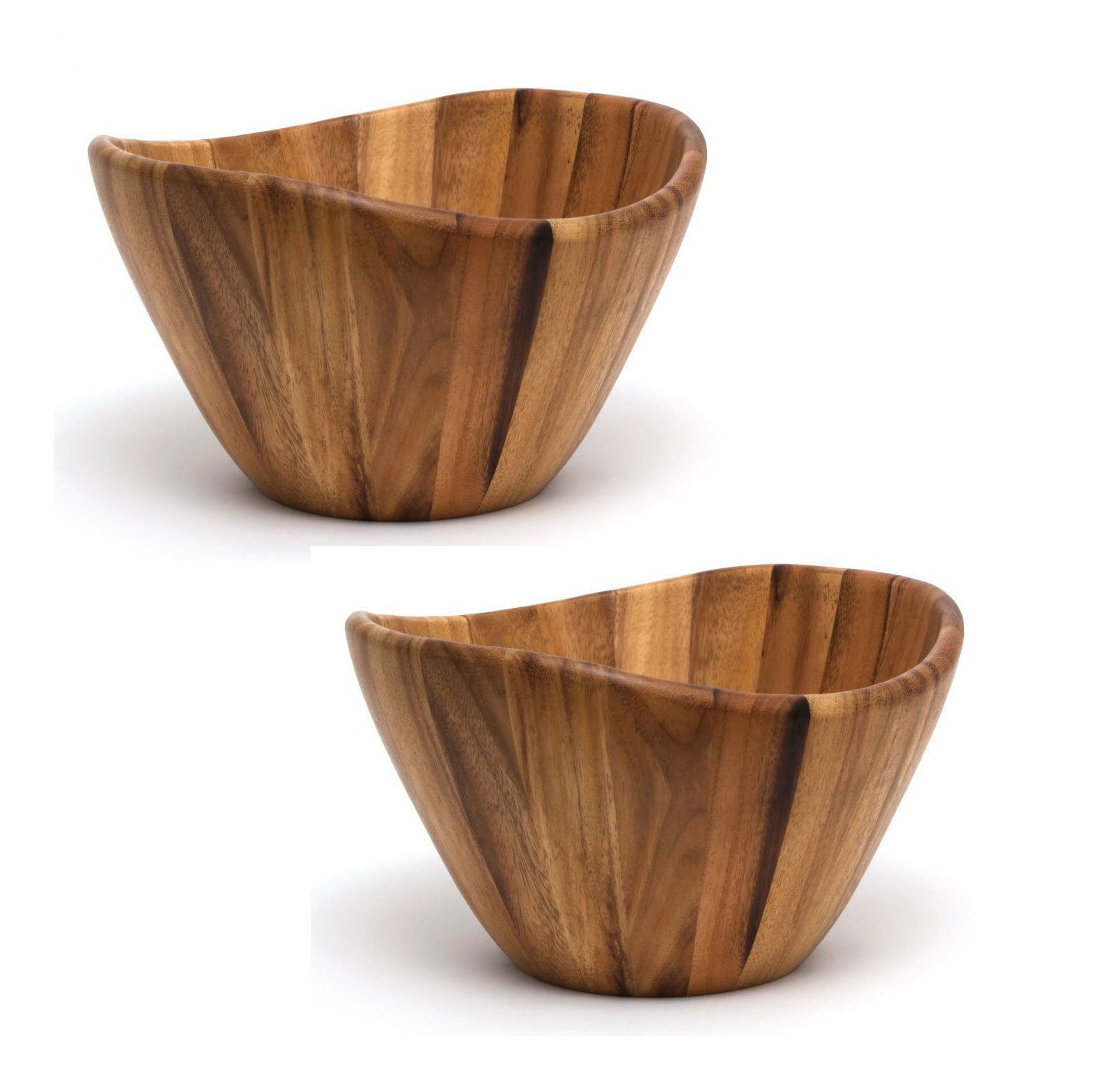 Lipper International Inc Acacia Wave Large Wood Salad Serving Bowl Lipper International Inc Acacia Wave Large Wood Salad Serving Bowl 2 Pack