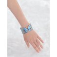 thumbnail image 5 of Alilang Silver Tone Blue Enamel Floral Crystal Rhinestone Flower Butterfly Cuff Bangle Bracelet, 5 of 5