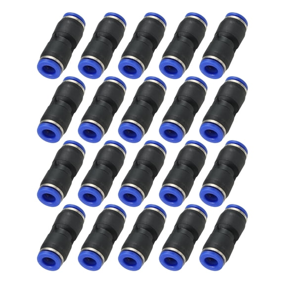 Uxcell 6mm Push to Connect Fittings, 20Pcs Plastic Air Line Fitting Quick Release Pneumatic Connectors