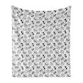 thumbnail image 1 of Cat Soft Flannel Fleece Throw Blanket, Cartoon Kittens with Glasses Sketch Print on Plain Background, Cozy Plush for Indoor and Outdoor Use, 70" x 90", Black White, by Ambesonne, 1 of 6