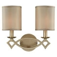 thumbnail image 1 of Estonia 2 Light Vanity In Aged Silver With Beige by Elk Lighting 31128/2 in Silver Finish, 1 of 2