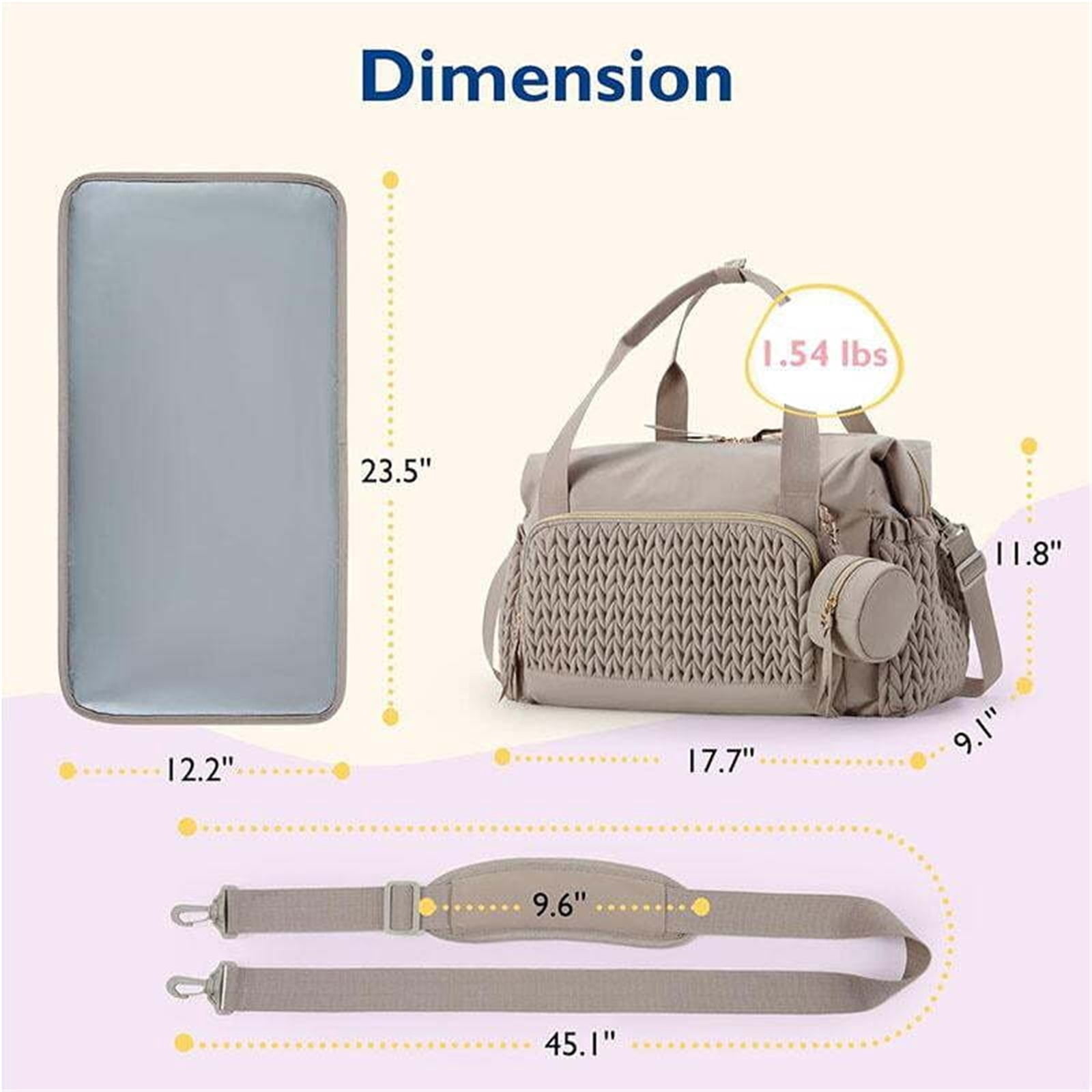 Diaper Bag Tote, Large Capacity Travel Diaper bags, Hospital Bag for Labor Delivery, Baby Bag with Pacifier Case elegant bag elegant shoulder bag large duffle bag