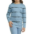thumbnail image 3 of Langwyqu Girls Casual Long Sleeve T Shirts Striped Tunic Tops Size 4-15 Years, 3 of 5