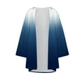 thumbnail image 3 of Olyvenn Trendy Womens Cardigan Business Work Office Fashion V Neck Womens Suit Comfy Flowy Kimono Shawl Tops Casual Set 3/4 Sleeve Jackets Gradian Color Slim Fit Blue 4, 3 of 4