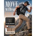 thumbnail image 3 of Puli Men's Quick Dry Hiking Pants 4-Way Stretch Water Resistant UPF50+ Zip Pockets, 3 of 7