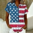 thumbnail image 4 of Fewfanhot Summer Tops for Women American Flag Shirt 4th of July Tops USA Hawaii Floral Button Down Shirts, 4 of 6