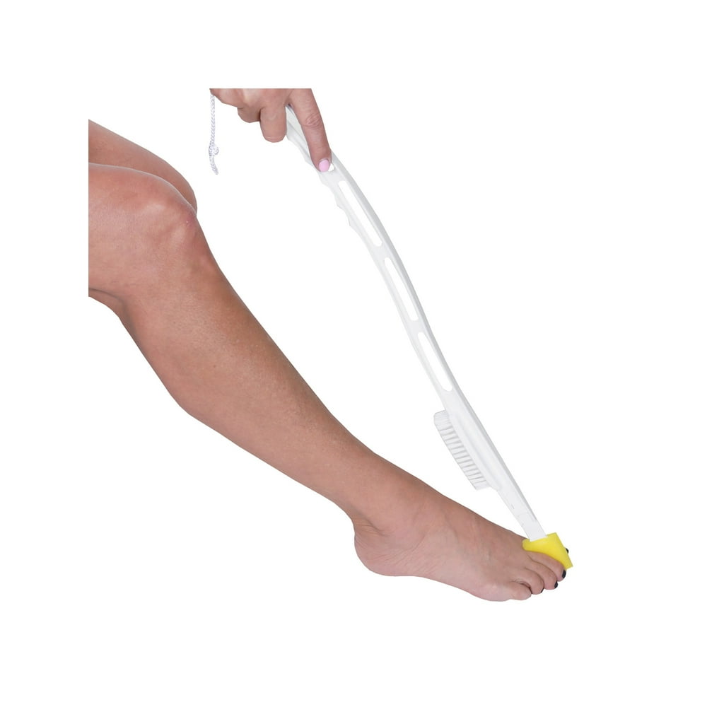 MSR Imports Long Reach Bath Brush Foot Brush, 25" Long Handle Nylon