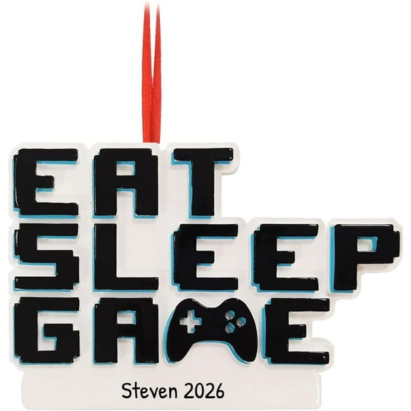 Personalized Video Game Ornament - Controller Ornament, Gamer Ornaments for Christmas Tree, Nerdy Ornaments, Computer Eat, Sleep, Free Customization