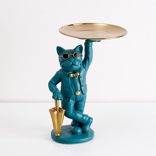 Bandeja de Valet de joyería escultura de resina nórdica pa hombres y llave, ctera, caja de moneda organizador de escritorio, Verde Colco Escultura de escritorio