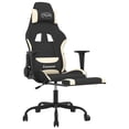 thumbnail image 4 of Silla de masaje para videojuegos VidaXL reclinable con reposapiés negro/crema, 4 of 9