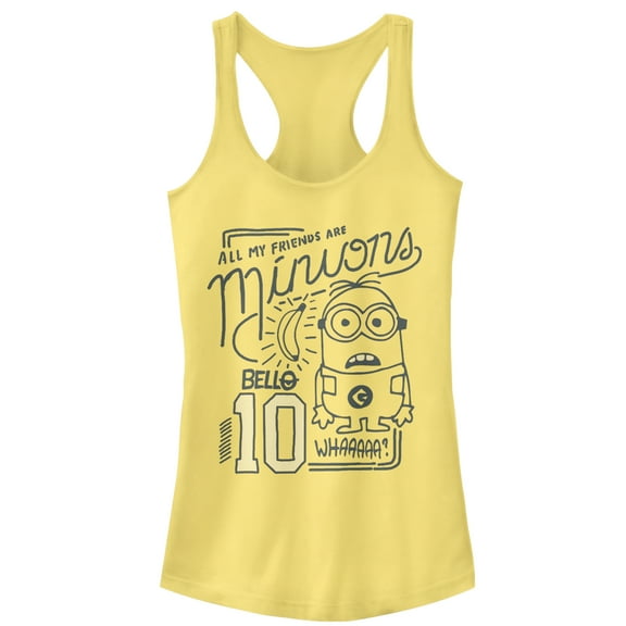 Junior's Despicable Me My Friends Are Minions Racerback Tank Top Banana 2X Large